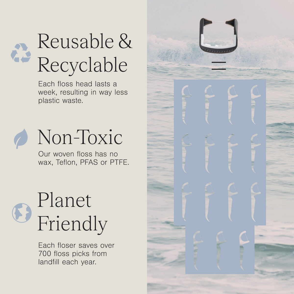 Slate Rechargeable Electric Flosser