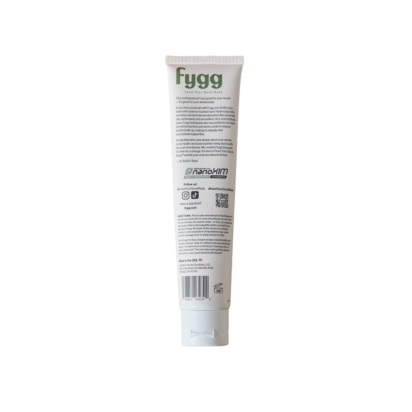 Mild Mint Nano-Hydroxyapatite Toothpaste with Prebiotics