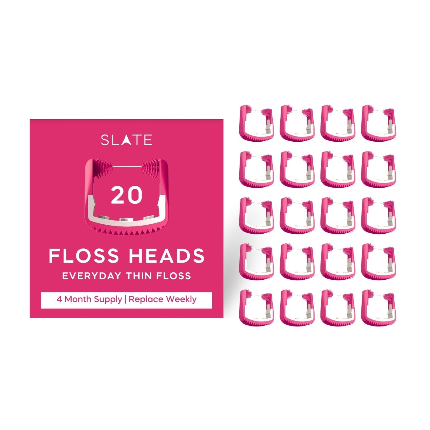 Pink Thin Floss Heads - 20-Pk
