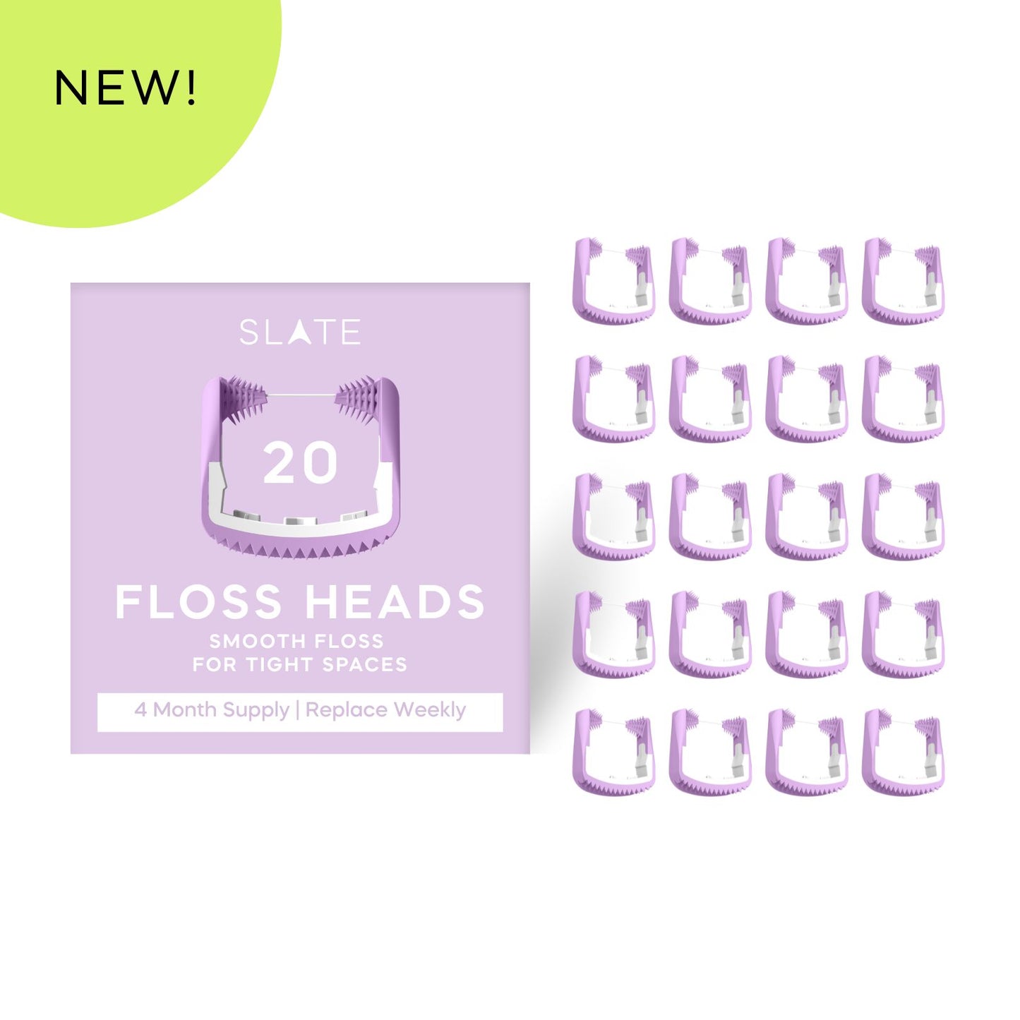 Lilac Smooth Floss Heads - 20-Pk