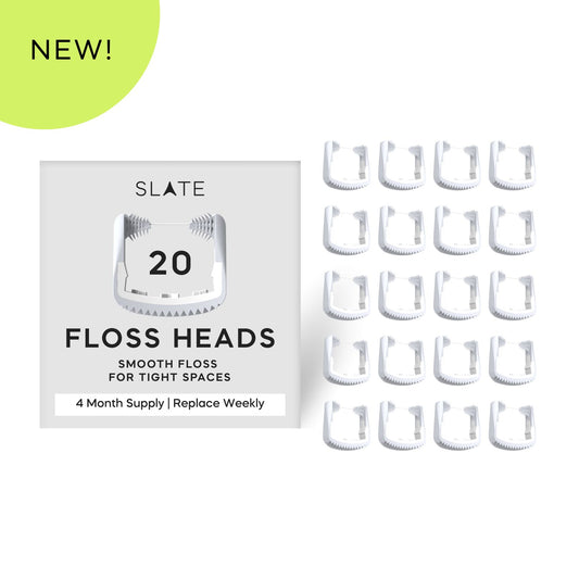 White Smooth Floss Heads - 20-Pk