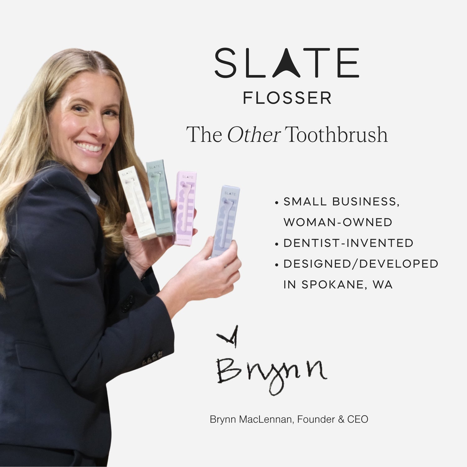 Founder of Slate Flosser Brynn MacLennan Wants Her Company to Make People Feel Confident in Their Dental Routine: We're Doing 'Something Meaningful'