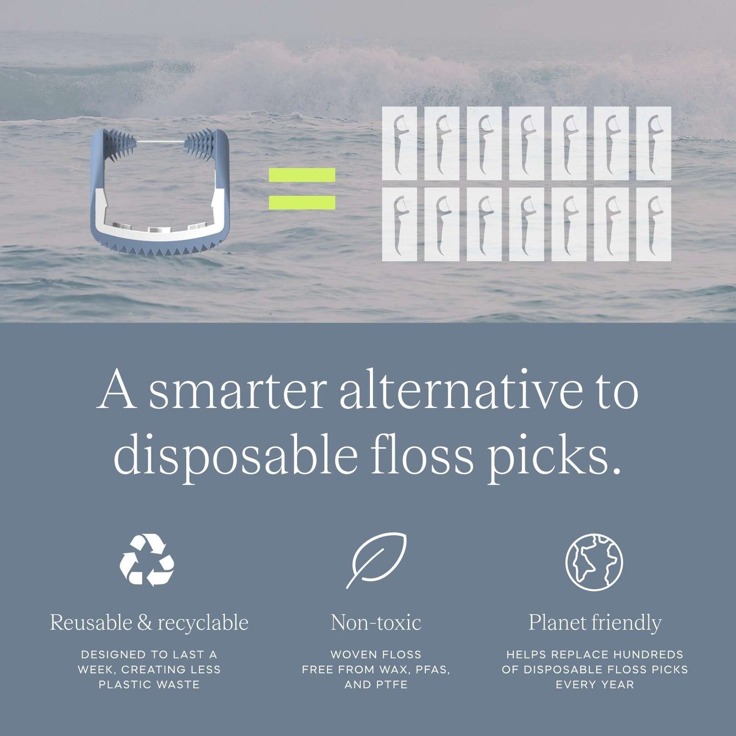 Blue nHA Floss Heads - 20-Pk