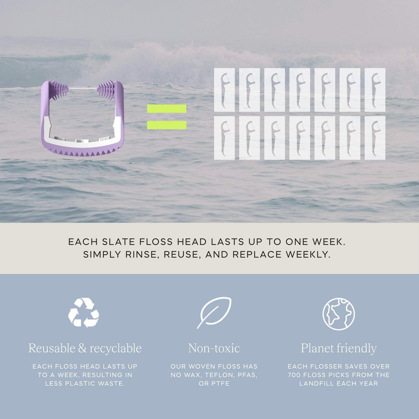 Lilac Smooth Floss Heads - 20-Pk