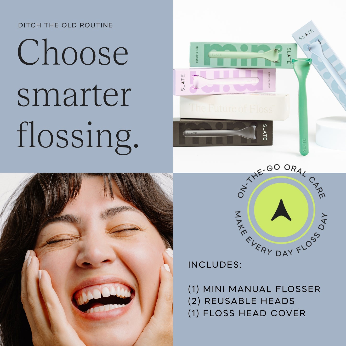 Slate Mini Flosser - BLACK