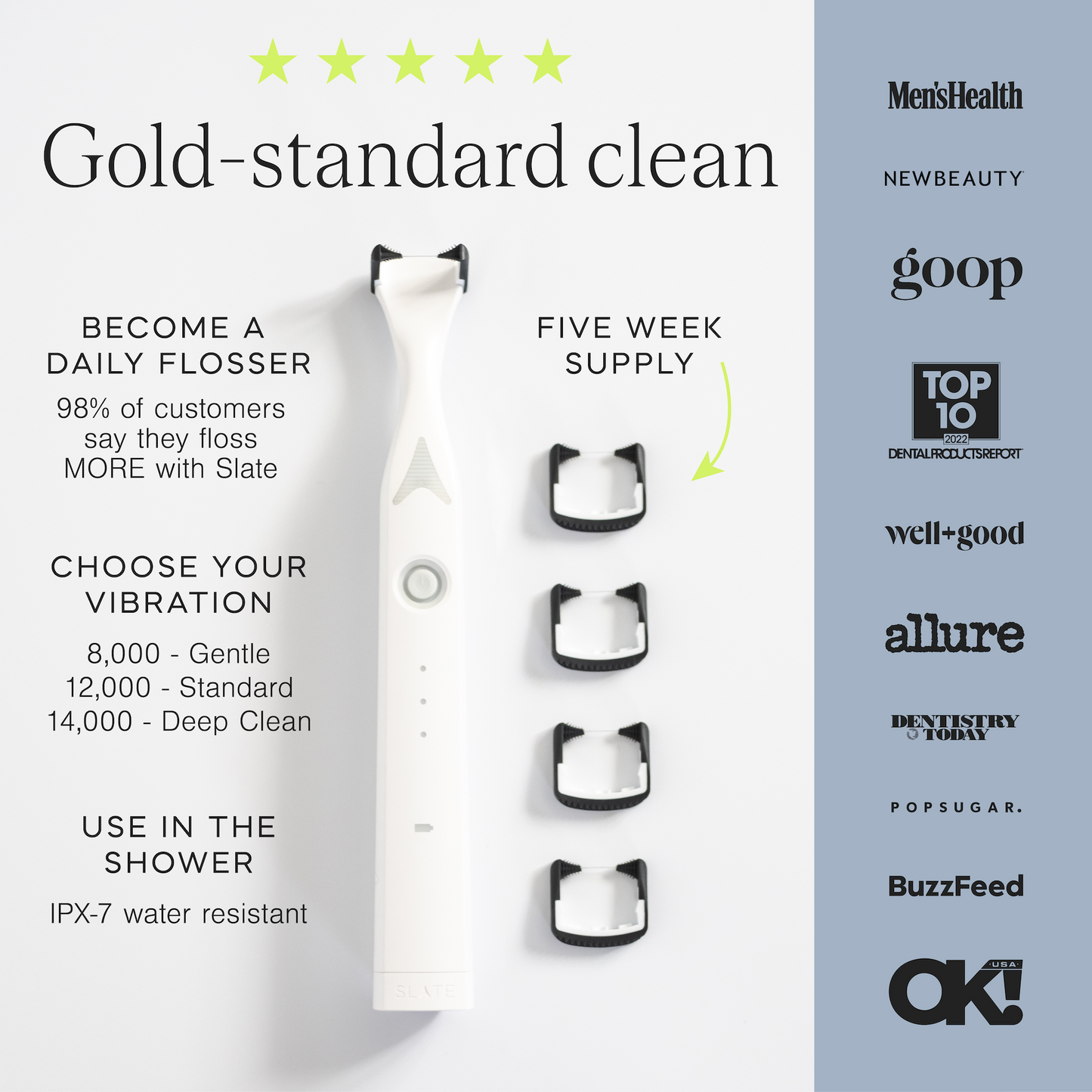 Slate Rechargeable Electric Flosser
