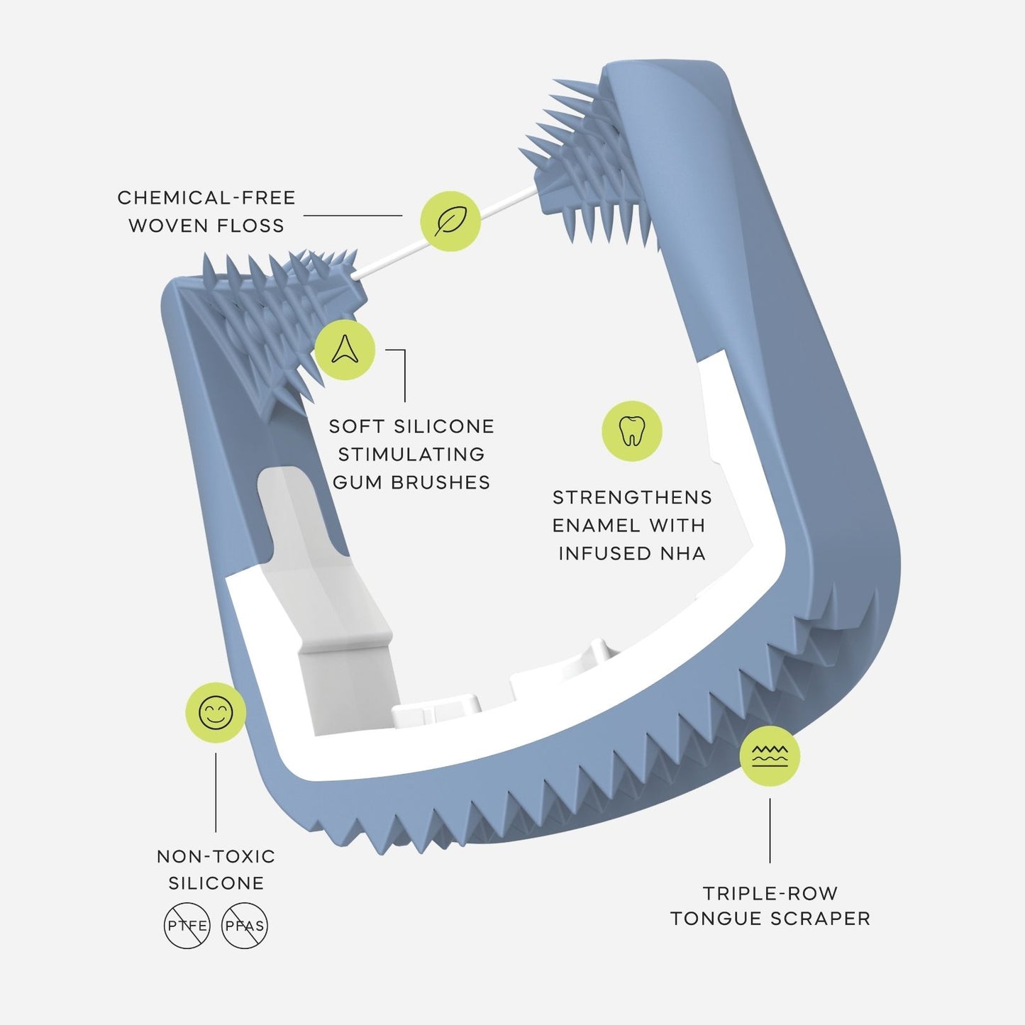 Blue nHA Floss Heads - 20-Pk