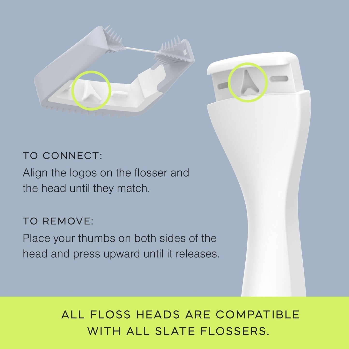 Blue nHA Floss Heads - 20-Pk