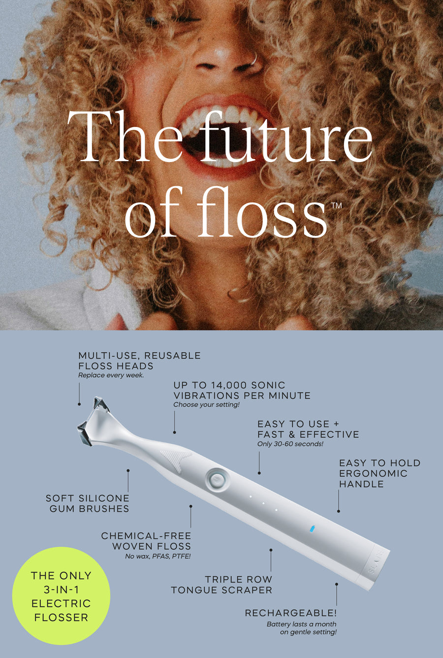Slate Rechargeable Electric Flosser